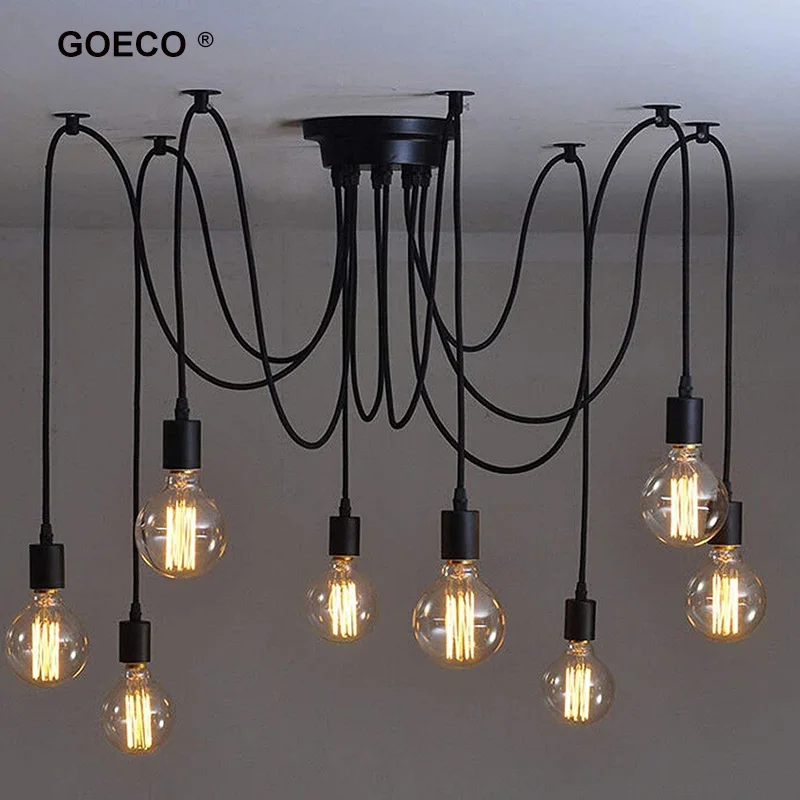 

Modern Spider Industrial Pendant Light Loft Edison Retro Hanging Lamp Vintage Living Room Bedroom Cafe Bar E27 6/8 Heads