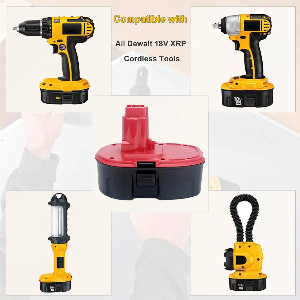 

Никель-кадмиевый аккумулятор 18 в, Ач, запасные части для Dewalt 18 в, аккумулятор XRP DC9096, DC9098, DC9099, DE9095, DE9096, DE9098, DW9096