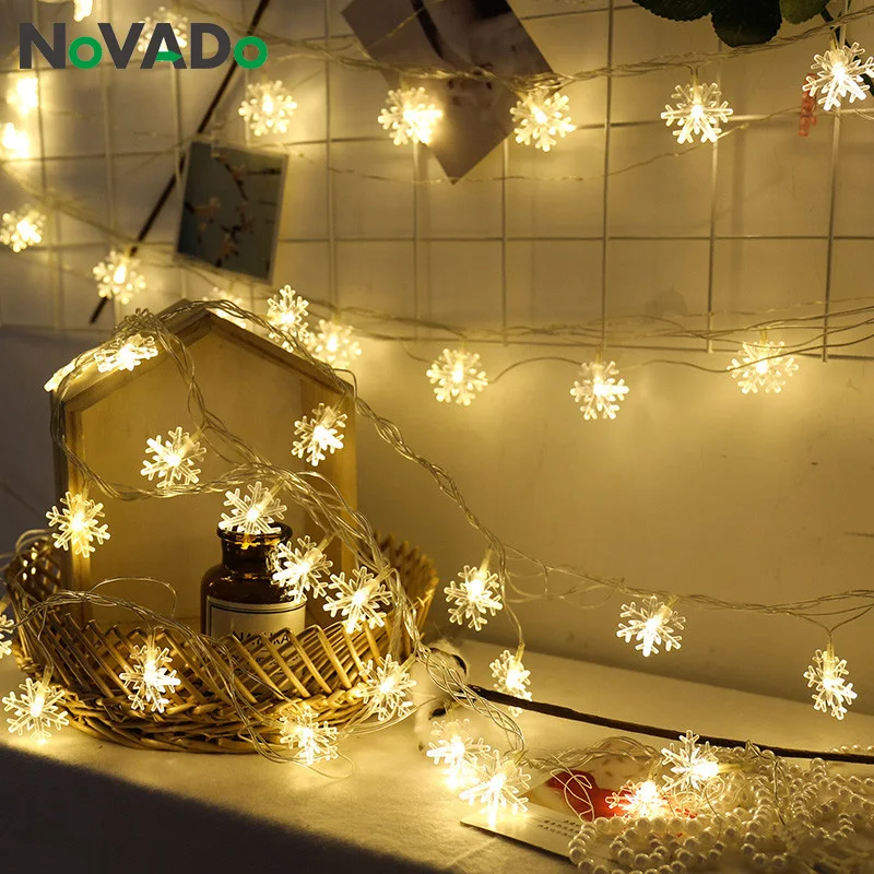 2 шт. светодиодная гирлянда со снежинками для снежной феи украшение