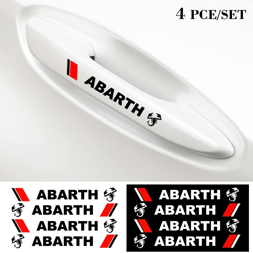 

4pcs/Set Car Door Handle Stickers Transparent Decorative Films For Fiat 500 Abarth Punto 124 125 500 695 OT2000 Car Accessories