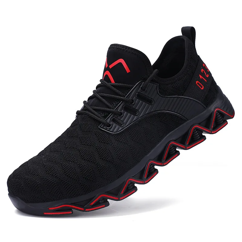 

HMXO Men's Work Shoes Anti-Smashing And Anti-Piercing Lightweight Safety Shoes Breathable And Wear-Resistant Work Protective Sho