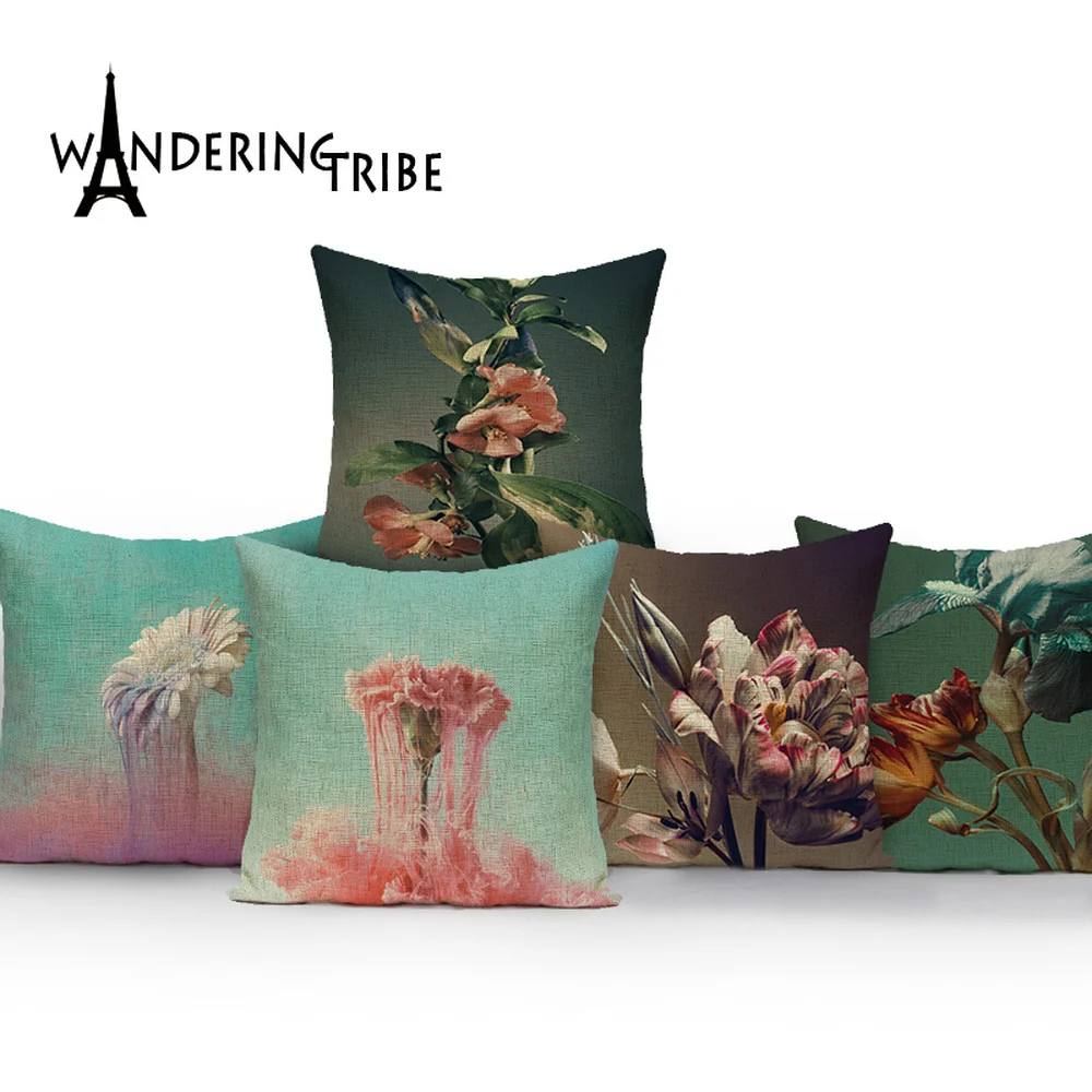 

Винтажный цветочный чехол для подушки, марокканская домашняя декоративная подушка, чехол для подушки, чехол для подушки