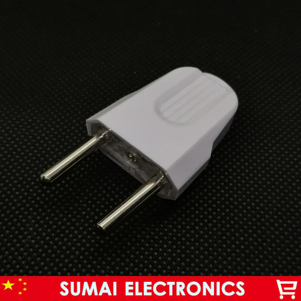 Белый AC 250V 10A EN EU круглый 2 контактный разъем для шнура питания электрическая