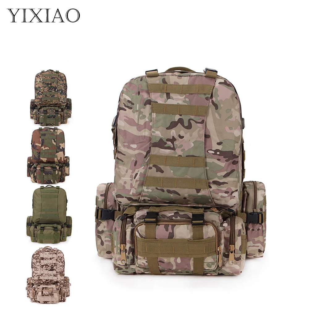 

YIXIAO Outdoor Tactical Camouflage Backpack MOLLE Military Assault Rucksack Hunting Hiking Trekking Camping Army Knapsack