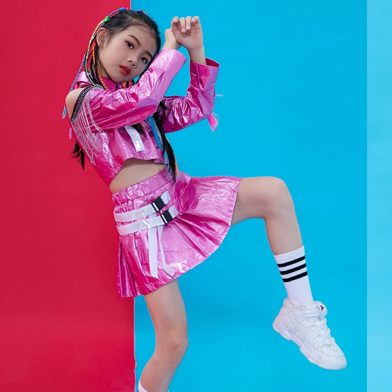 Костюм для джазового танца Детский комплект уличной одежды розового цвета с