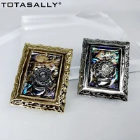 totasally new hot famus oil painting brooch pins for women classic fabulous sunflower images pins for coats scarves hat dropship