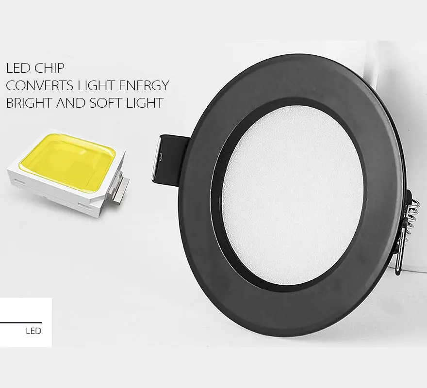 Luz descendente LED redonda Ultra brillante, 3W, 5W, 7W, 9W, 12W, 15W, aluminio AC110V, 220V, rojo, azul, verde, punto empotrado