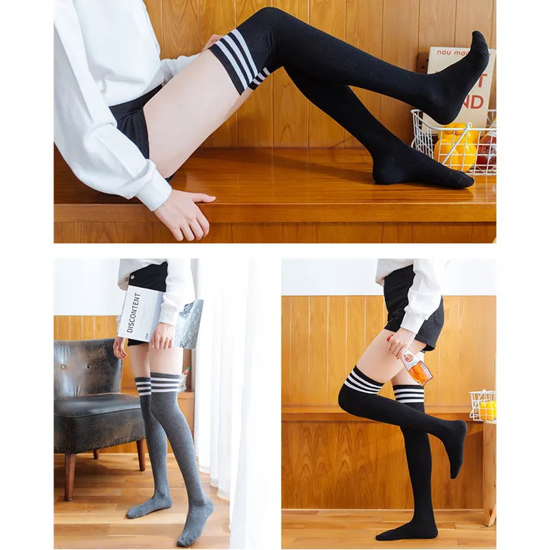 

Lolita Warm Socks Striped Long Socks Women Long Stockings Warm Thigh High Socks For Girls New Fashion Striped Knee Socks Women
