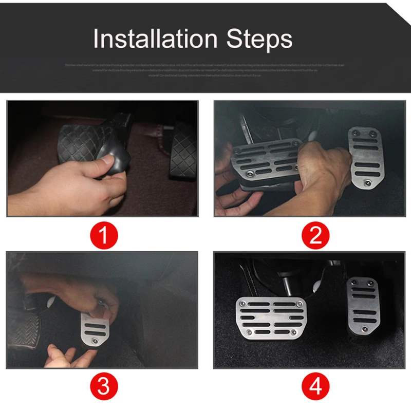 

Aluminum Car Foot Pedals Accelerator Fuel Brake Pedals Plate Covers for Toyota Corolla E180 2014 2015 2016 2017 2018 Accessories