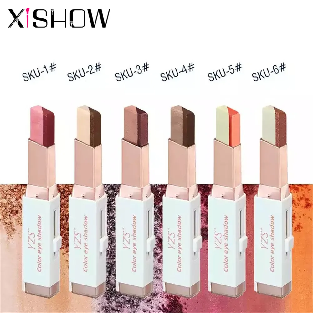 

Two Tone Eyeshadow Stick Two-tone Shimmer Eye Makeup Modification Gradient Lazy Matte Pearlescent Eye shadow