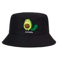 2021 avocado harajuku kawaii cartoon summer bucket hat women men panama bucket cap the design flat visor fisherman hat