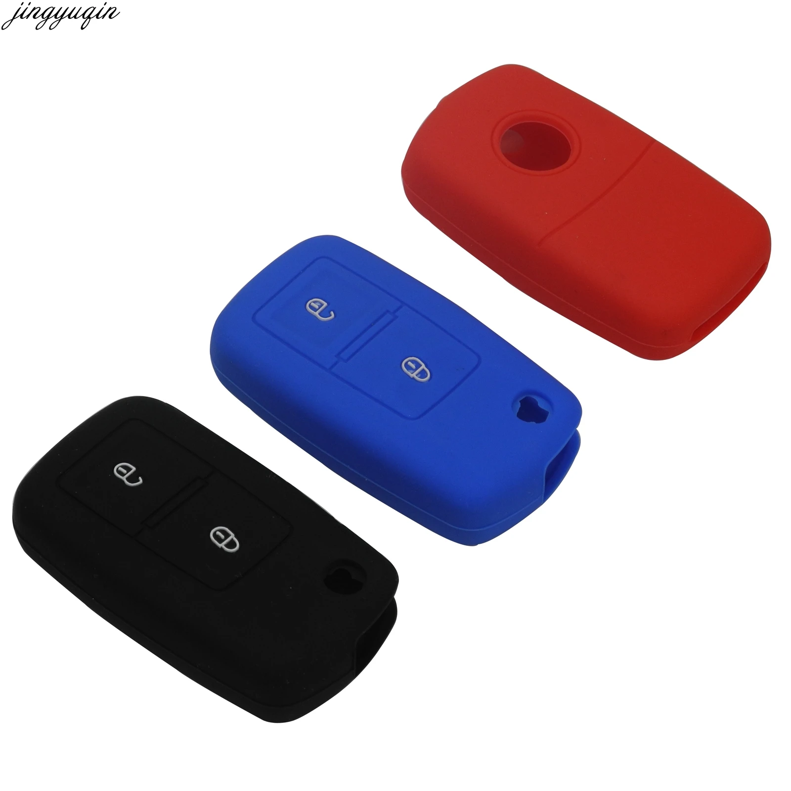 Bilchave 30 шт./лот 2 кнопки силиконовый флип ключ для автомобиля чехол VW Amarok Polo Golf 4 5 6 MK4