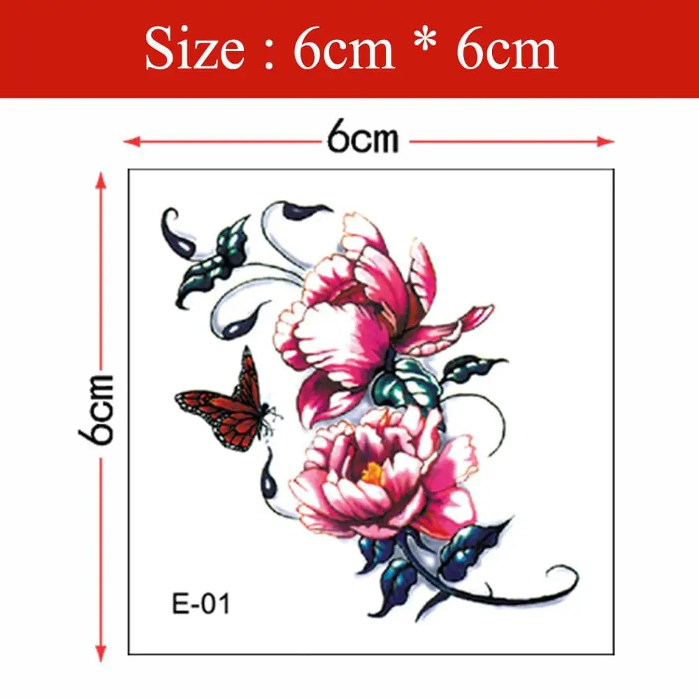 Тату-наклейки с цветами и бабочками 30 шт. | Красота здоровье