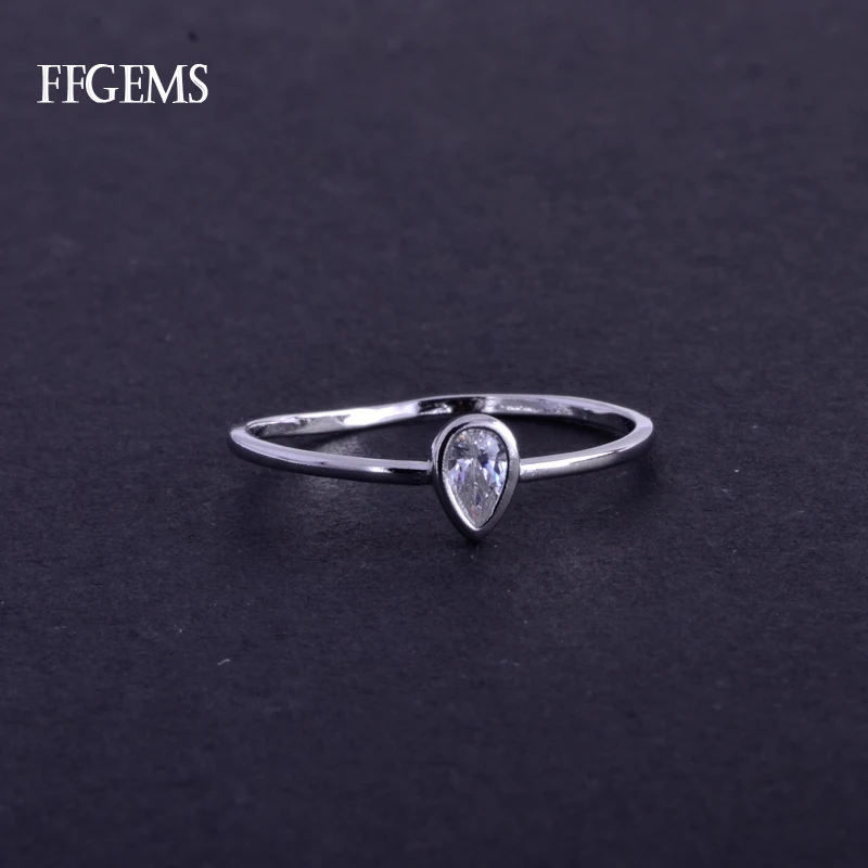 Женское кольцо из белого золота FFGems настоящее 10 к 0 35 карат ювелирное изделие для