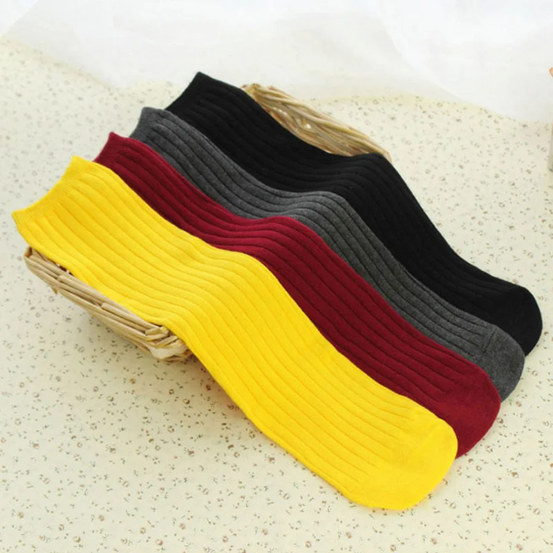 Носки до колен в полоску для девочек Детские однотонные высокие Хлопковые гольфы