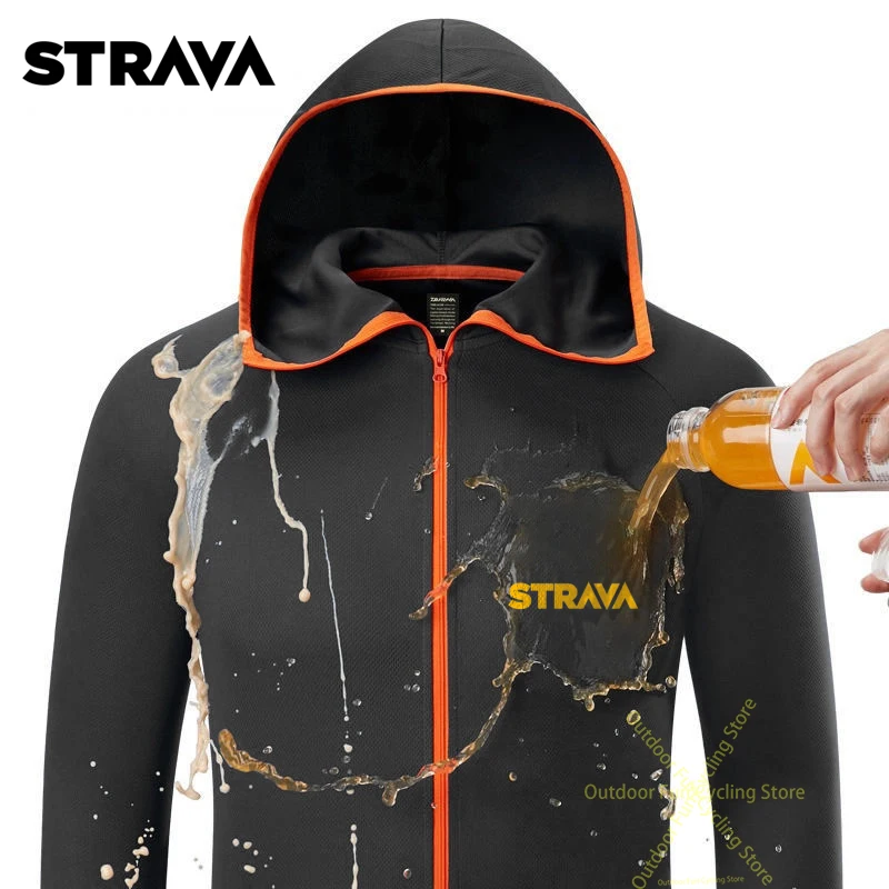

Strava Cycling Jacket Hooded Waterproof Sports Uv Protection Bicycle Cycling Clothing Breathable Stretch Zipper Cycling Clothing