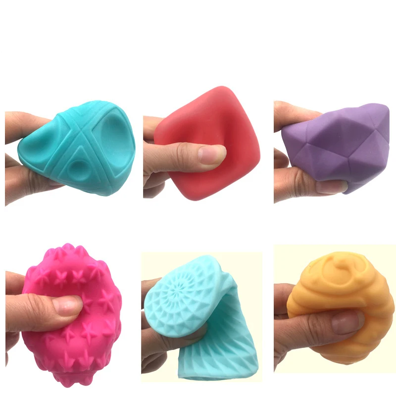 

Baby Toys Touch Hand Ball 6PCS/Set Baby Education Development Tactile Senses Massage Textured Multi Ball Kids Shower Bath Toy