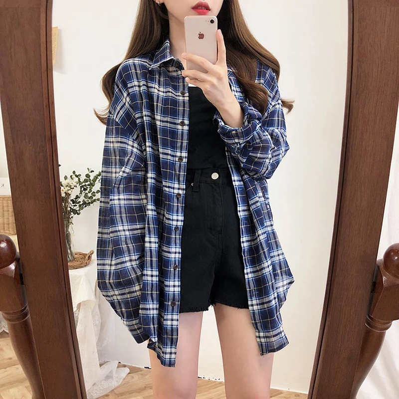 

BETHQUENOY Dames Kleding Vintage Women Shirts Blusas Camisas Mujer Green Striped Blouses Autumn Ladies Tops 2021 Chemise Femme
