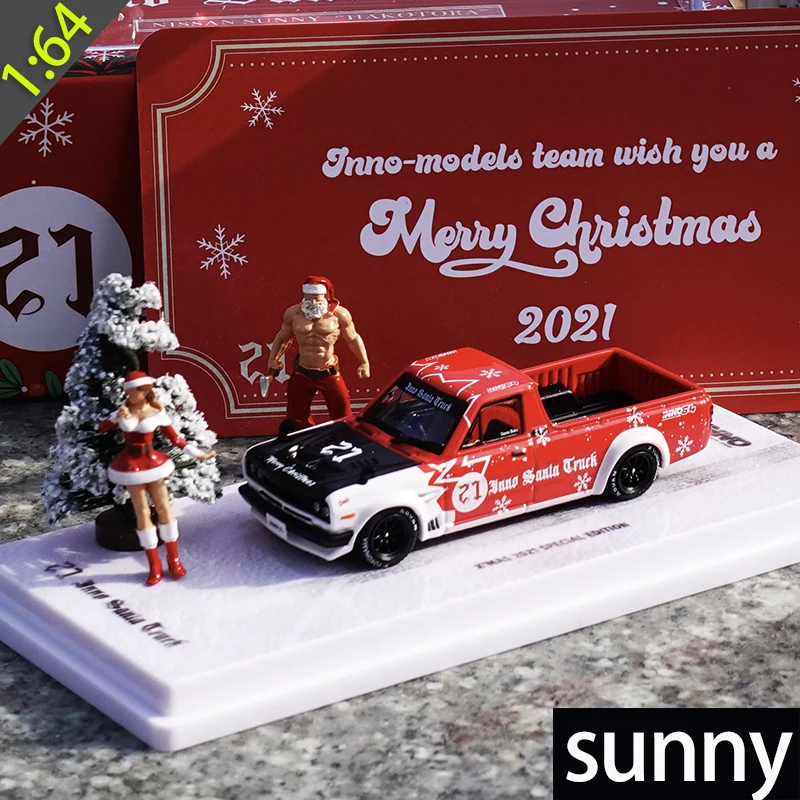 INNO 1:64 модель автомобиля Nissan Sunny Hakotora грузовик Санта сплав автомобиль Рождество