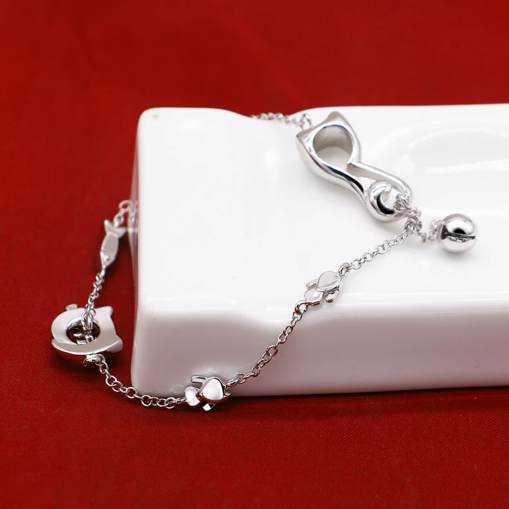 Женский браслет цепочка из серебра 925 пробы с подвеской колокольчиком 22 5 см| |