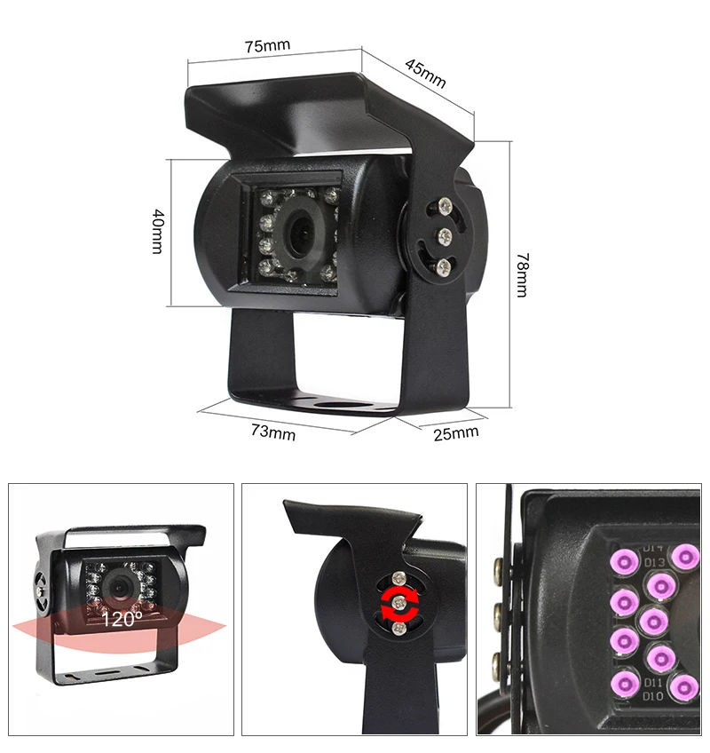 DIYKIT 5" TFT LCD Display Rear View Car Monitor with Waterproof Color Ccd Reverse Backup Truck Bus Camera | Автомобили и