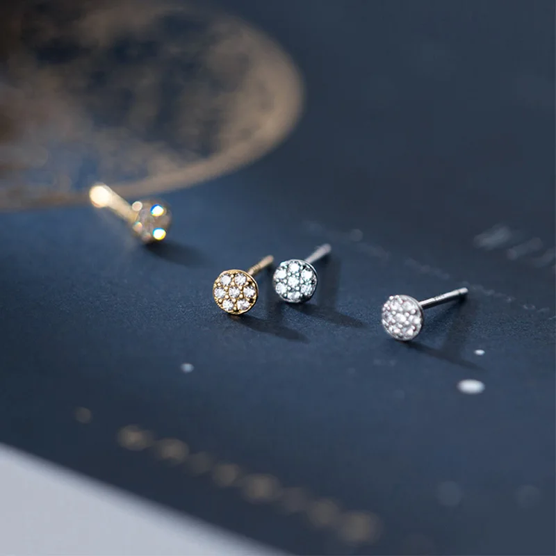 Женские серьги-гвоздики из серебра 925 пробы с фианитами | Украшения и аксессуары