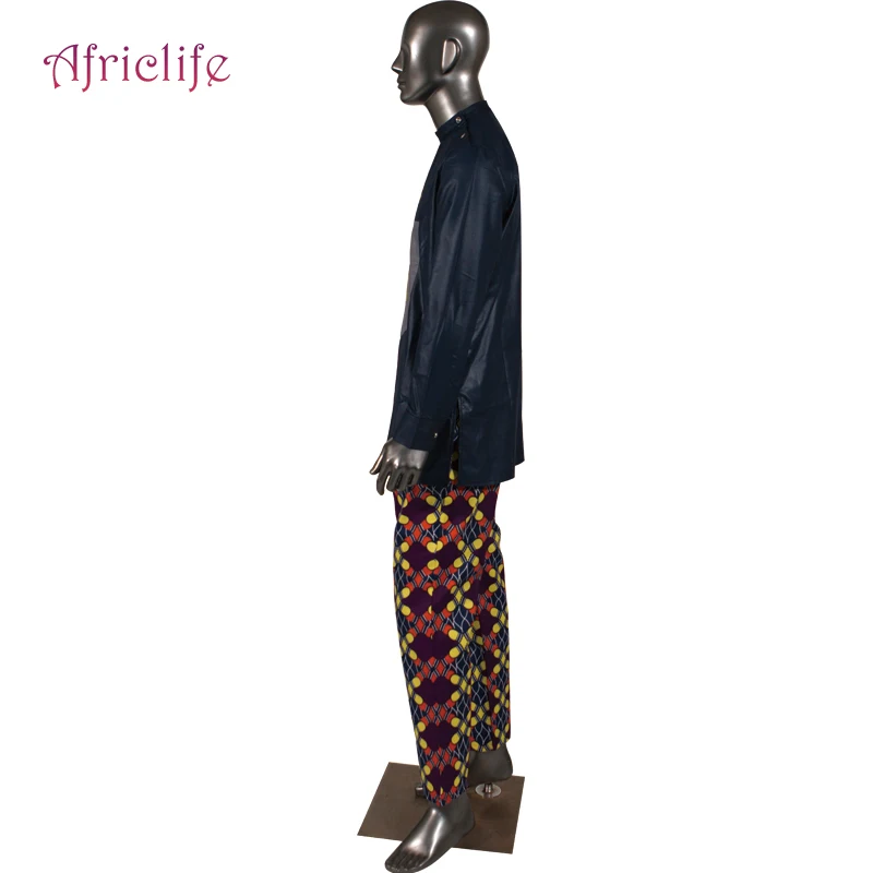 Высокое качество Лидер продаж Африканский принт 2 шт. мужские комплекты Топ dashiki и брючный комплект размера плюс традиционная африканская одежда WYN883