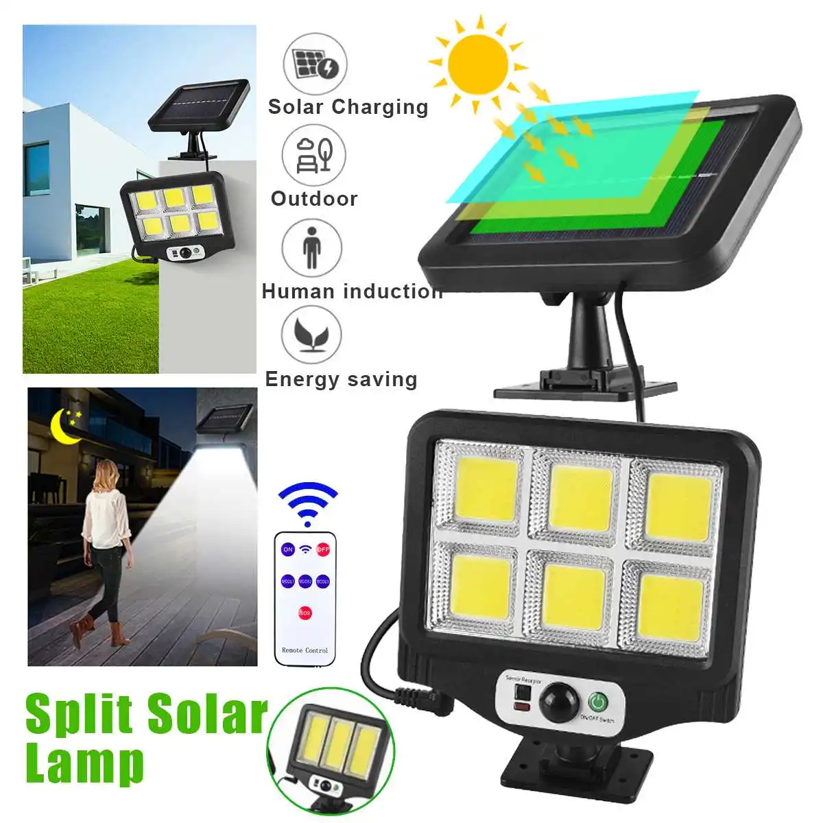 

150/160COB Solar Powered Light Outdoors Motion Sensor Sunlight Waterproof Wall Emergency Street Security Lamp for Garden Decor