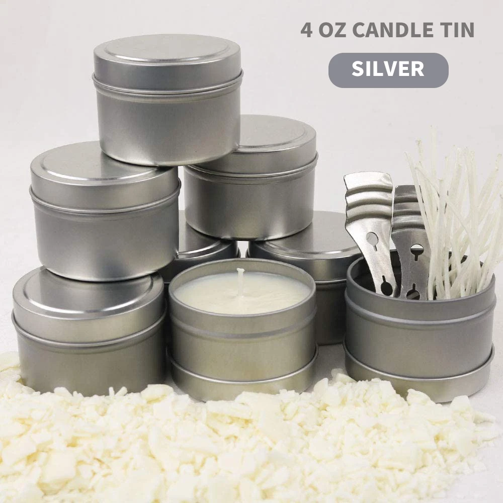 24 шт. 4 унции Универсальный Серебряный Круглый Косметический бальзам банка