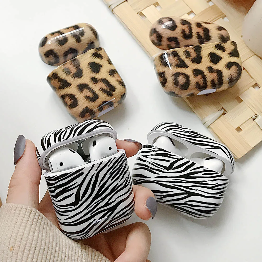 

Leopard Zebra Pattern Case For AirPods Pro 2 Earphone Cases Hard Wireless Charging Box Cover for AirPod 2 3 Air Pods Smooth Case