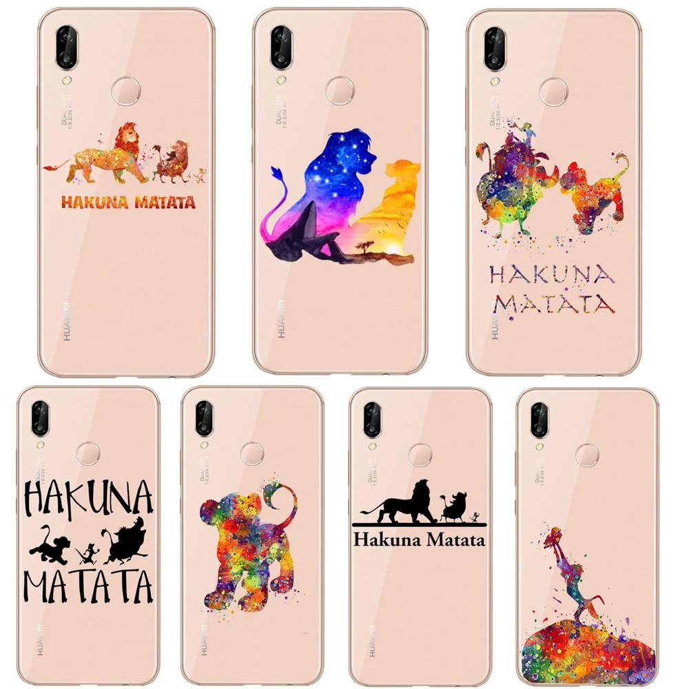 Мягкий чехол для телефона Lion King Hakuna Matata Huawei Mate 10 20 Lite P30 Pro P10 P8 2017 P20 P20Pro | Мобильные