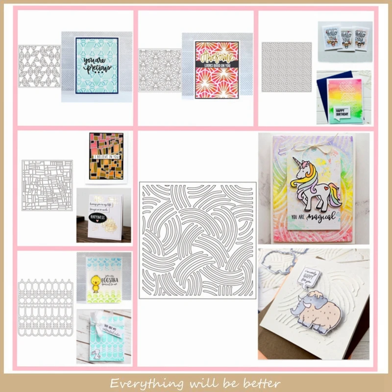 Геометрическая квадратная решетка волна цветок круглая линия пластиковый