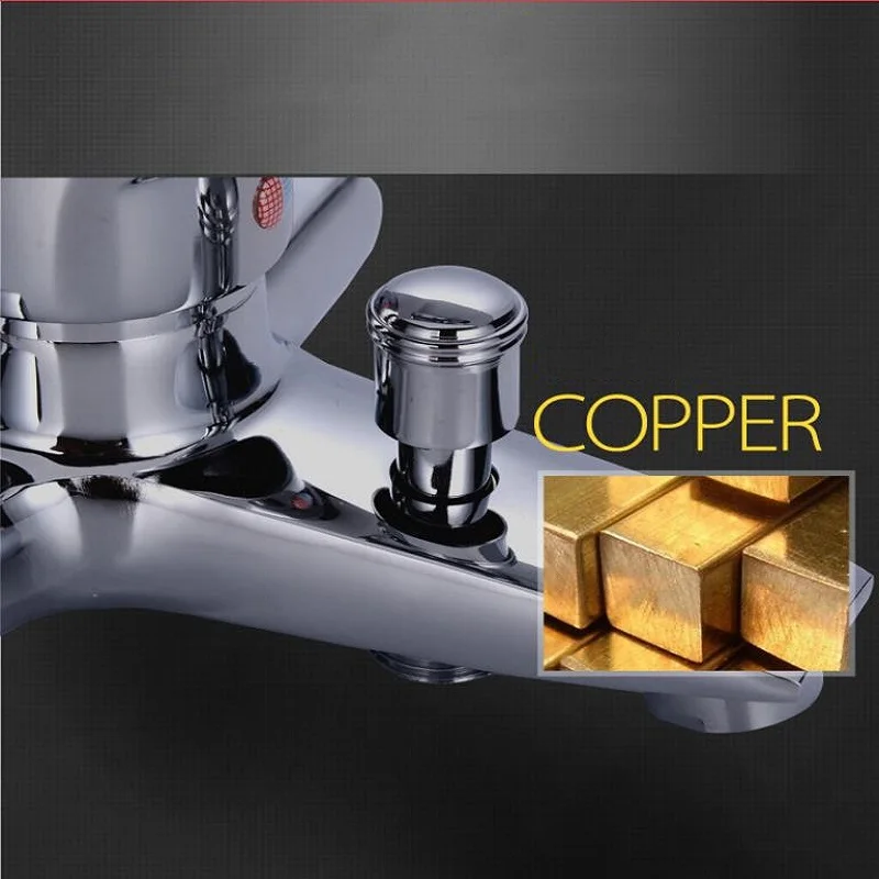 copper wall mounted shower faucet bathroom water tap triple hot and cold bathtub handheld shower tap mixer faucet shower faucet free global shipping