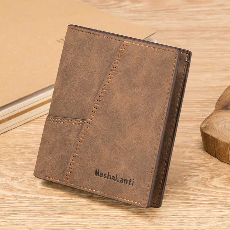 

Retro Men Wallets Small Short Male Purses Vintage Business Credit Card Holder Zipper Wallet Coin Purse