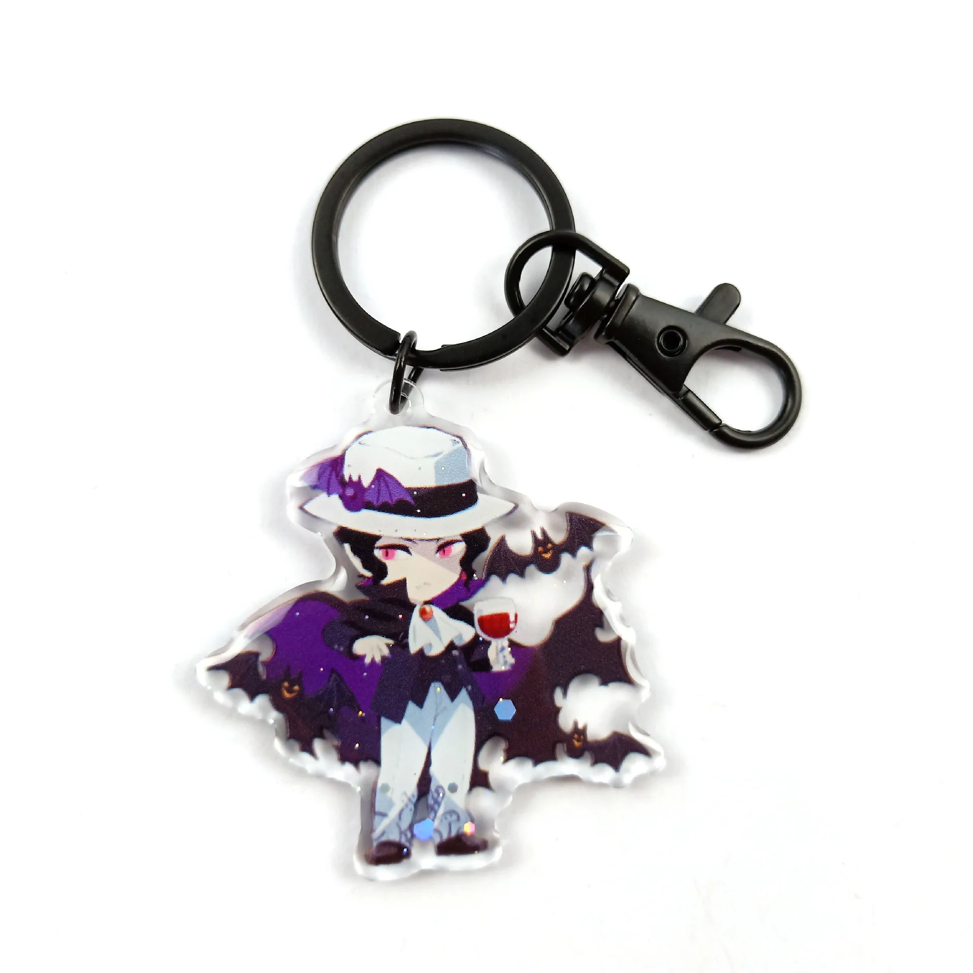 

2021New Anime Demon Slayer Acrylic Keychain Cute Brinco Blade of Ghost Key Chain Kamado Tanjirou Cosplay Pompom Yaiba Keyring