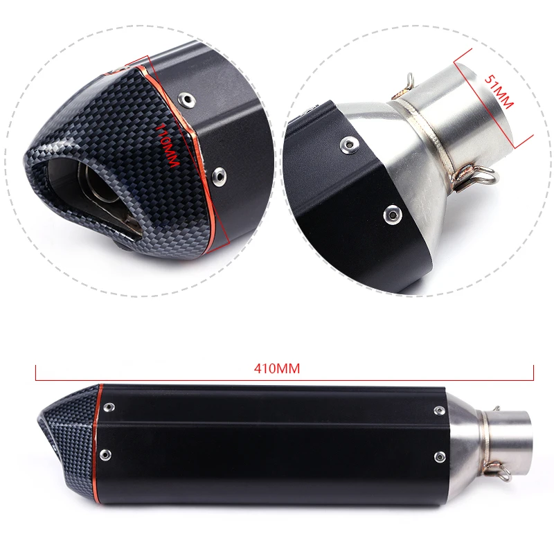 

Motorcycle Full System Exhaust Muffler Escape Middle Link Round Pipe Slip On For Kawasaki Z1000 Z1000SX Z1000R 2010-2020