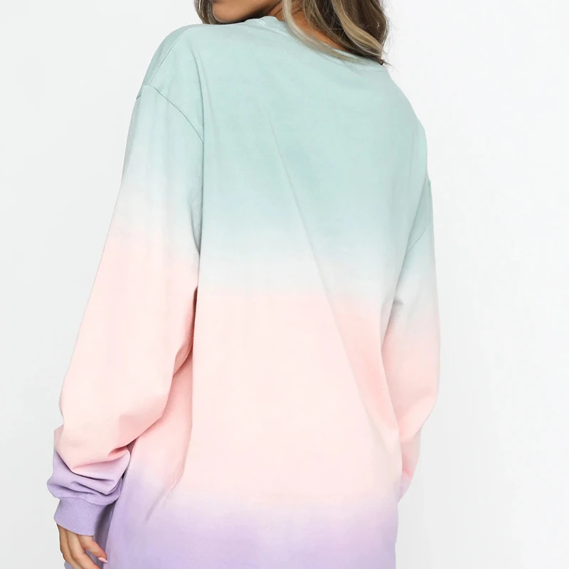 

Autumn Tie Dye Print Fashion Loose Hoodie Women O-neck Long Sleeve Ladies Hoodies 2020 New Casual Streetwear Female Sweatshirts