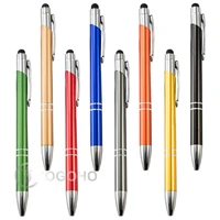 20pcslot 2 in 1 touch screen pen with ball pen stylus pen with custom logo metal ball point pen custom logo touch pens