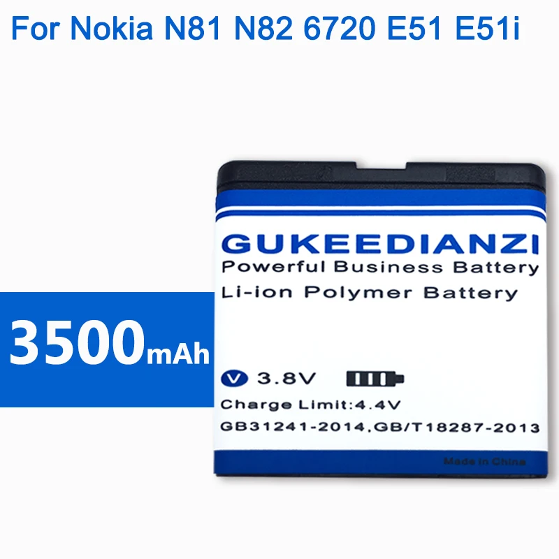 BP-6MT 3500 мАч 100% Новый Сменный аккумулятор для телефона Nokia N81 N82 N81-8G E51 E51i 6720 6720C