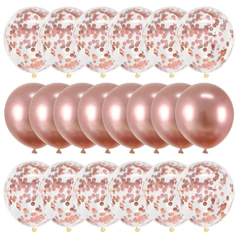 

20Pcs Rose Gold Balloon Set Confetti Metallic Balloons Birthday Party Wedding Decoration Anniversary Globals Baby Shower Balloon