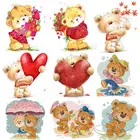 Термонаклейки на одежду с мультяшным медведем, животными