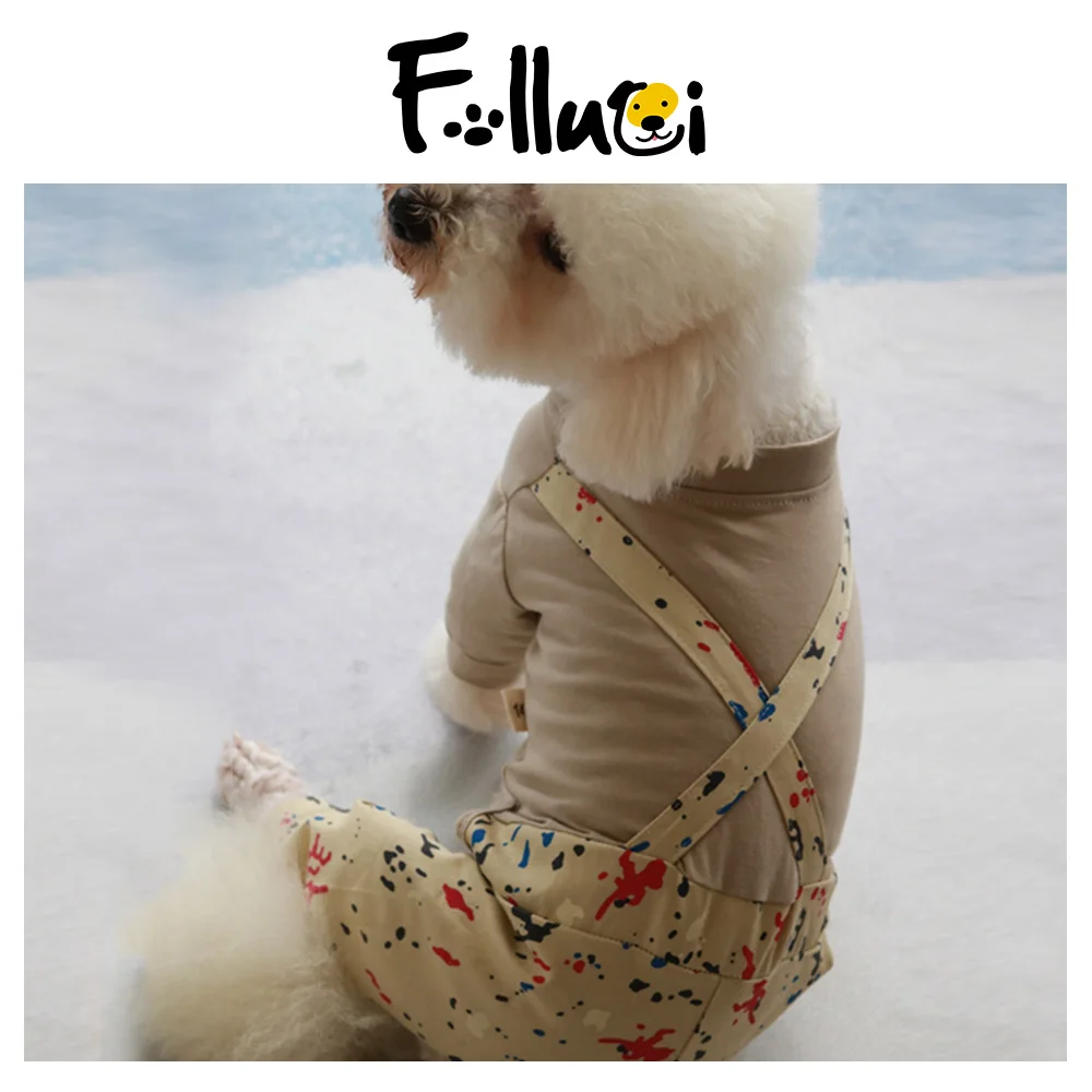 

Dog Clothes Spring And Summer Pet Camouflage Suit Straps Dress for Bichon Chihuahua Hiromi Pet Four-Legged Shirt Pet Supplies