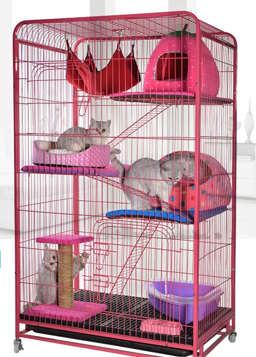 Eco-friendly Paited металлическая клетка для животных 2/3/4 слоя большое пространство