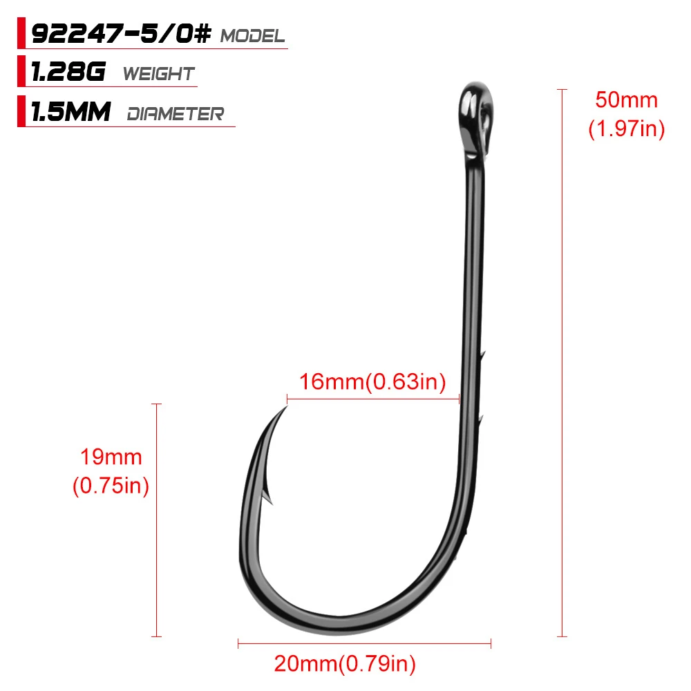 50 шт./пакет с длинным хвостовиком для рыбалки Hook6/0 # 1 рыболовный крючок из