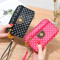 large capacity nylon cloth womens wallets short coin purses multi zip card holder female money bag clutch with free shipping