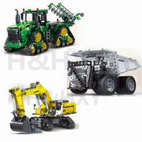 7119 2 4g winner city rc crawler tractor excavating machinery car model building blocks bricks toys children gifts 7120 7121