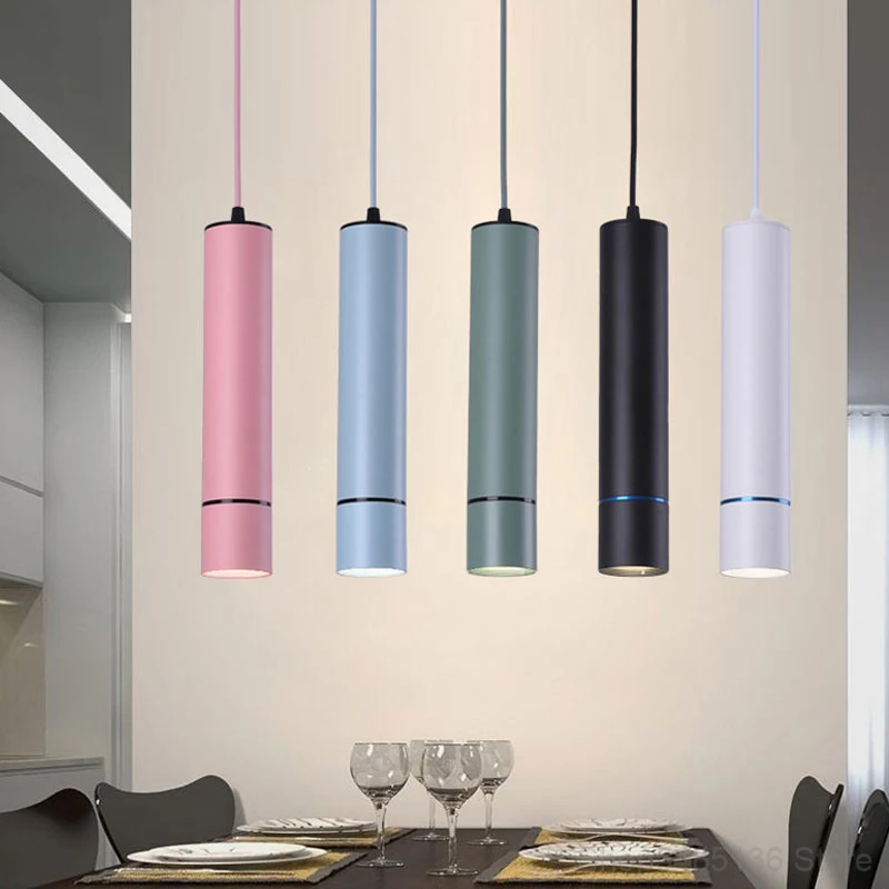 Цилиндрическая трубка светодиодные подвесные светильники Современная длинная