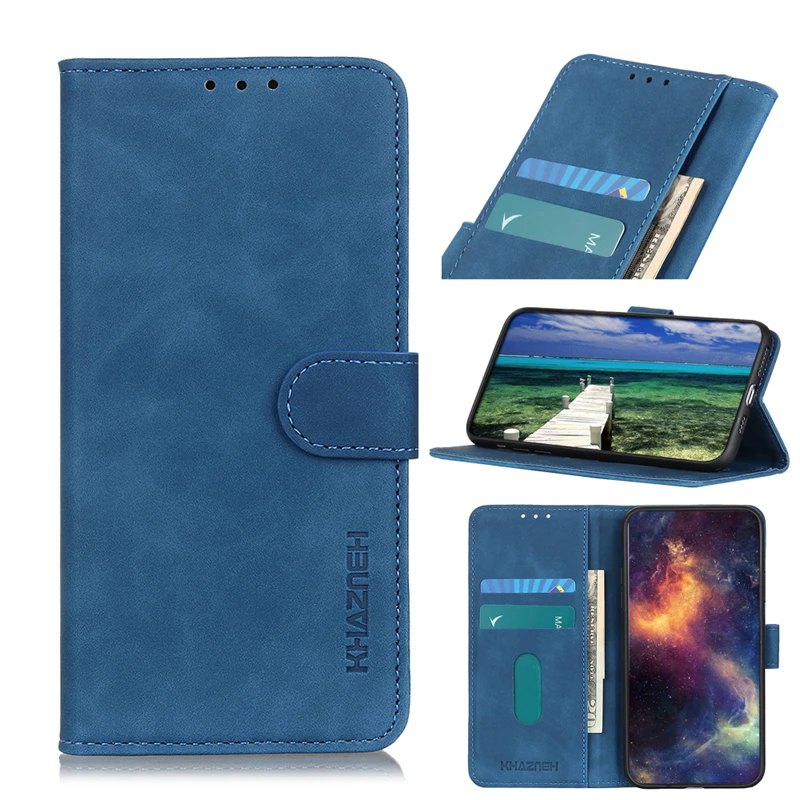 Кожаный чехол для HTC Desire 21 Pro 5G Desire 20 Pro D21 D20 Pro Retro 3-Card PU флип-чехол с функцией подставки защитный чехол
