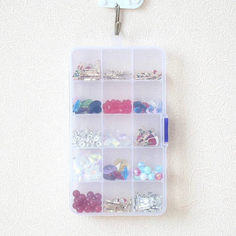 

9 sizes Plastic Storage Jewelry Box Compartment Adjustable Container for Beads earring box for jewelry rectangle Box Case