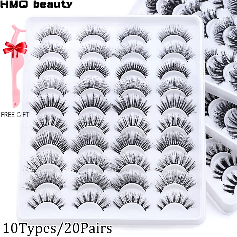 

10 Types/20 Pairs 6D Mink Lashes Natural False Eyelashes Dramatic Volume Fake Lashes Makeup Eyelash Extension Silk Eyelashes